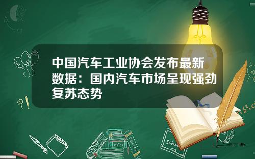 中国汽车工业协会发布最新数据：国内汽车市场呈现强劲复苏态势