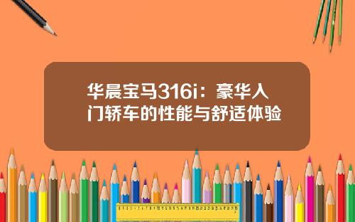 华晨宝马316i：豪华入门轿车的性能与舒适体验