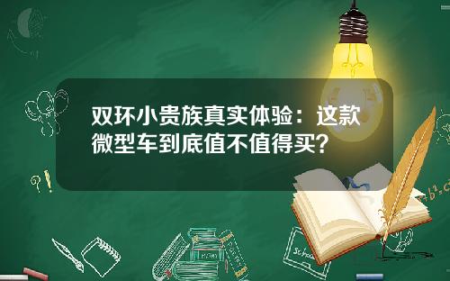 双环小贵族真实体验：这款微型车到底值不值得买？