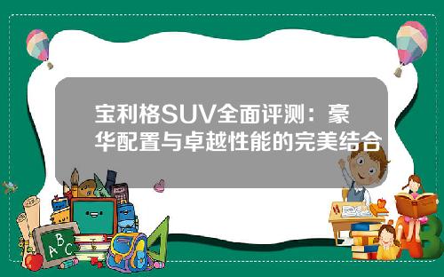 宝利格SUV全面评测：豪华配置与卓越性能的完美结合