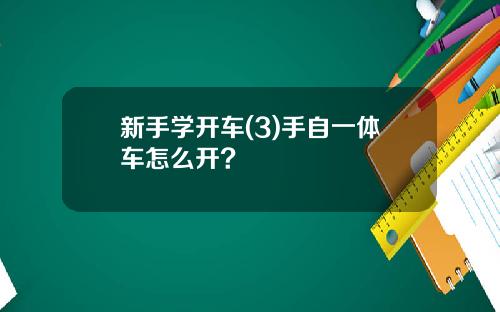 新手学开车(3)手自一体车怎么开?