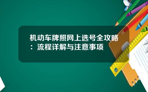 机动车牌照网上选号全攻略：流程详解与注意事项