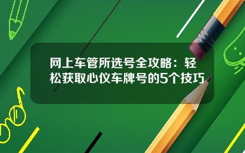 网上车管所选号全攻略：轻松获取心仪车牌号的5个技巧