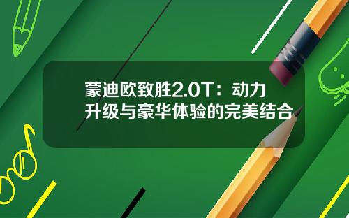 蒙迪欧致胜2.0T：动力升级与豪华体验的完美结合