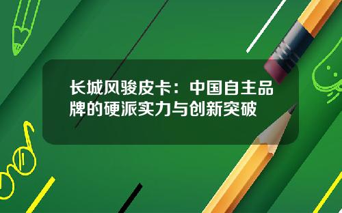 长城风骏皮卡：中国自主品牌的硬派实力与创新突破