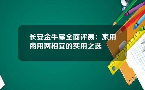 长安金牛星全面评测：家用商用两相宜的实用之选