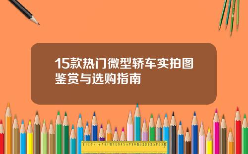 15款热门微型轿车实拍图鉴赏与选购指南