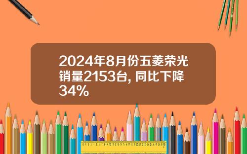 2024年8月份五菱荣光销量2153台, 同比下降34%