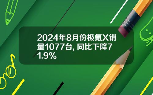 2024年8月份极氪X销量1077台, 同比下降71.9%